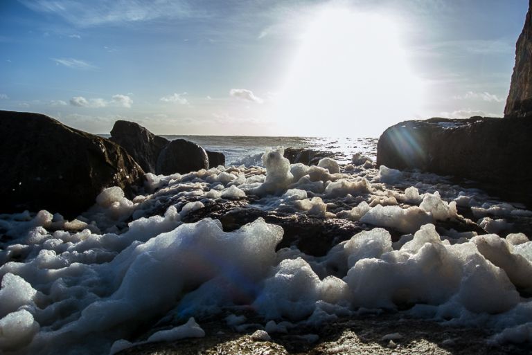 Portland Bill Dorset Portrait Landscape Photographer - Flying Foam and Rough seas 2