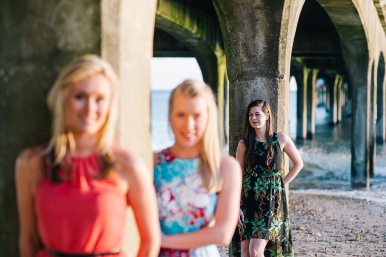 Dorset Portrait Photographer Bournemouth beach Louise's friends focus