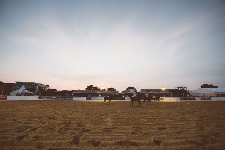 sandbanks beach polo sunsetting